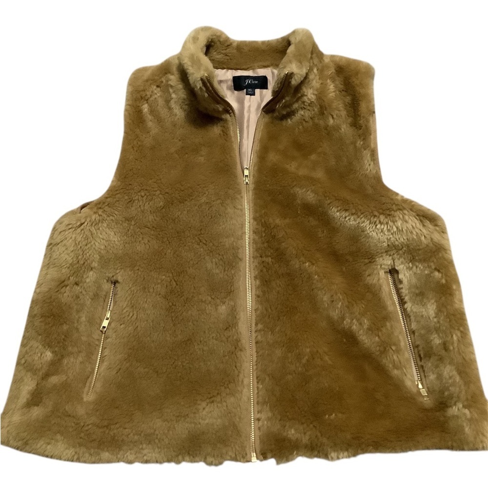J crew Faux Fur Vest with Zipper